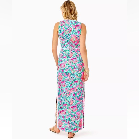 Lilly Pulitzer Pink and Green Floral Maxi Dress - Picture 3 of 15
